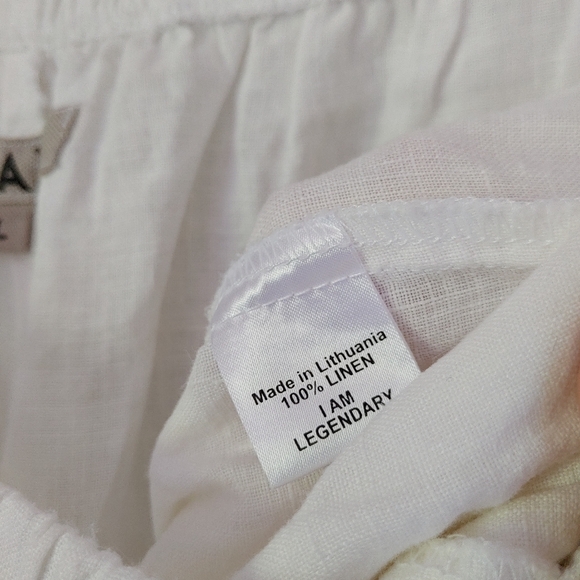 Flax Floods Linen Pants Size Large White - Picture 15 of 16